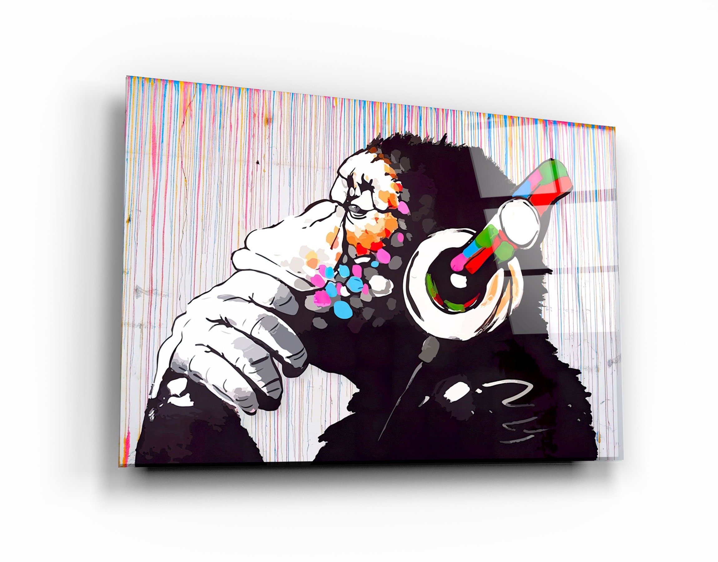 Banksy monkey Beat Street Art Glass Printing Wall picture