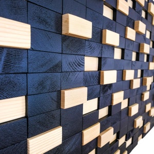 Handmade Pine Wood Wall Art: Modern Geometric Sculpture