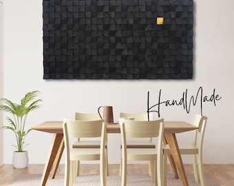 Handmade Pine Wood Wall Art: Modern Geometric Wood Sculpture