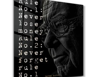 Warren Buffett Tempered Glass Wall Art: Motivational Office Decor