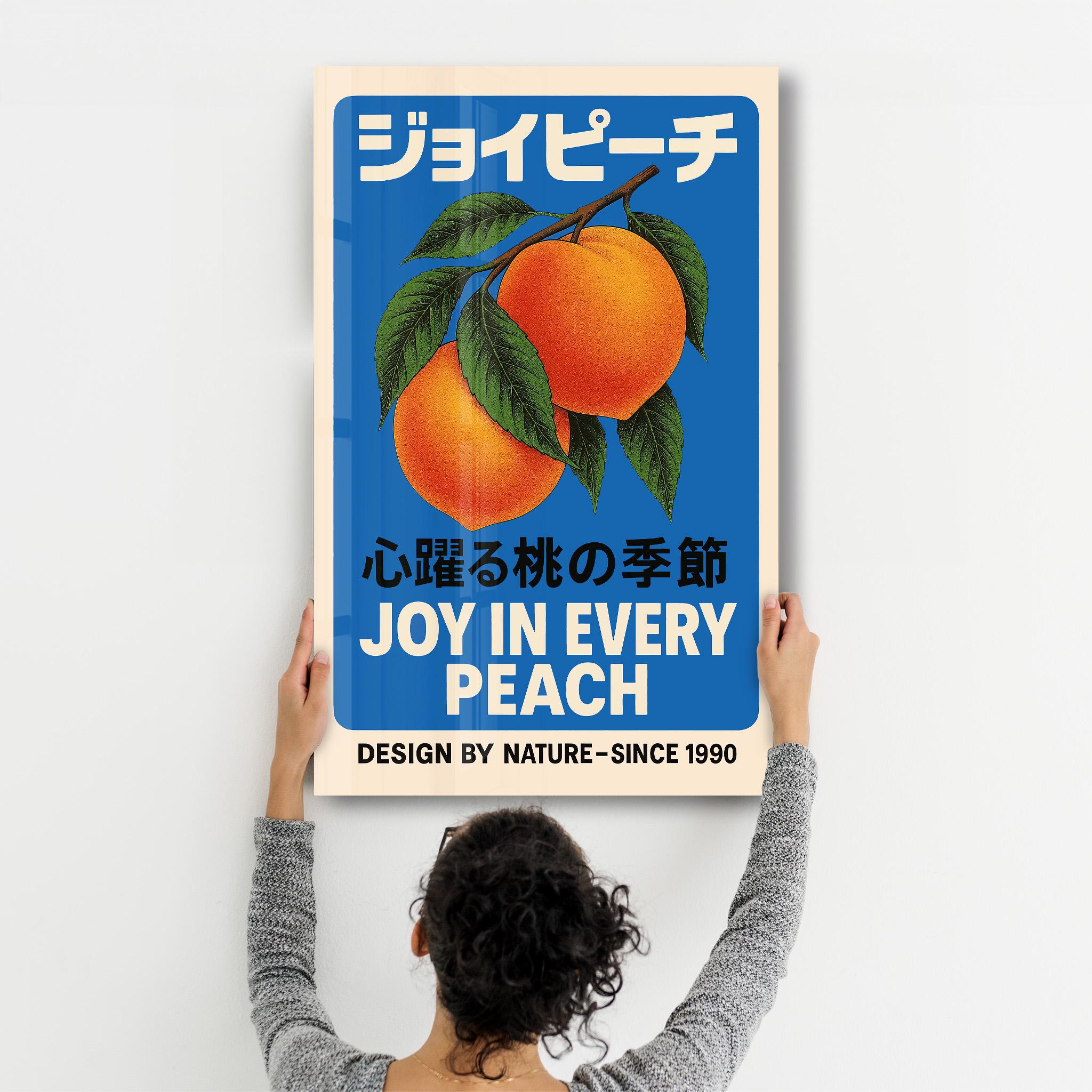 Peach Art Glass Wall Hanging – Retro Japanese Print - Etsy