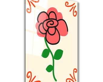 Red Rose | Glass Wall Art - Home and Office Decor