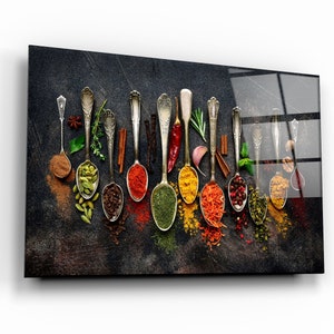Indian Spices - Tempered Glass Wall Art - Home decor - Wall decor- Wall sculpture - Interior Design - Birthday Gift