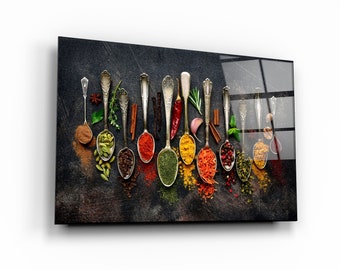 Indian Spices - Tempered Glass Wall Art - Home decor - Wall decor- Wall sculpture - Interior Design - Birthday Gift