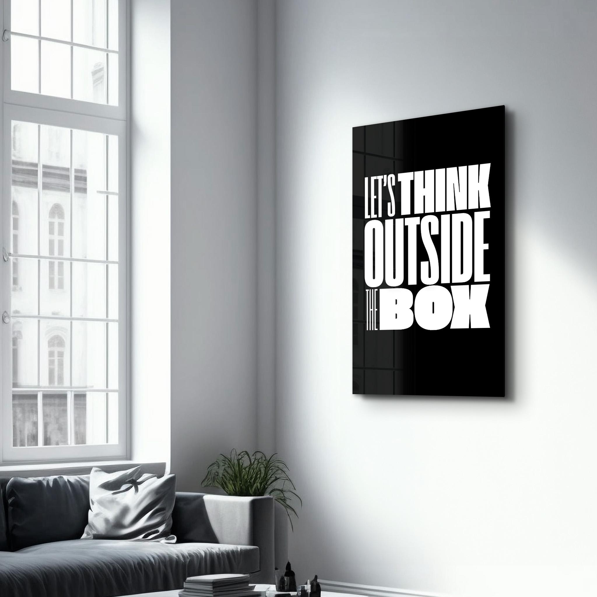 Think Outside the Box Tempered Glass Wall Art - Motivational Home Decor ...