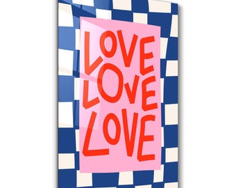 Love Glass Wall Art | Retro Home Decor