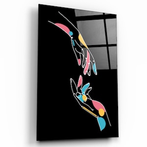 Ligne moderne abstraite V5 - Art mural en verre trempé - Décoration d&#39;intérieur - Décoration murale - Sculpture murale - Design d&#39;intérieur - Cadeau d&#39;anniversaire - Art abstrait