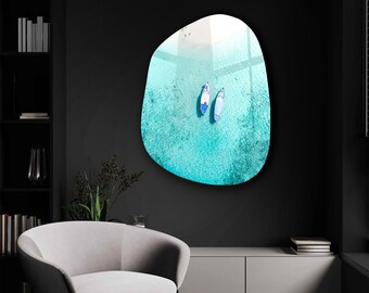 Maldives Tempered Glass Wall Art: Amorphous Coastal Print