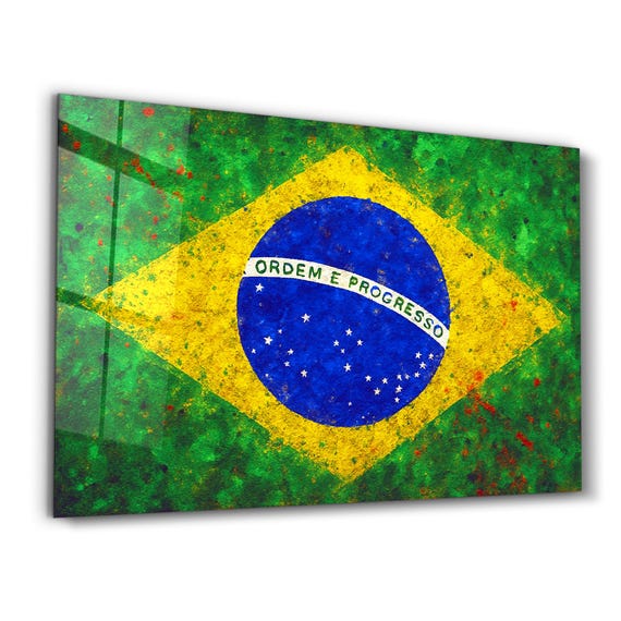 Brazilian Flag Glass Wall Art: Vivid Colors, Modern Home Decor - Etsy