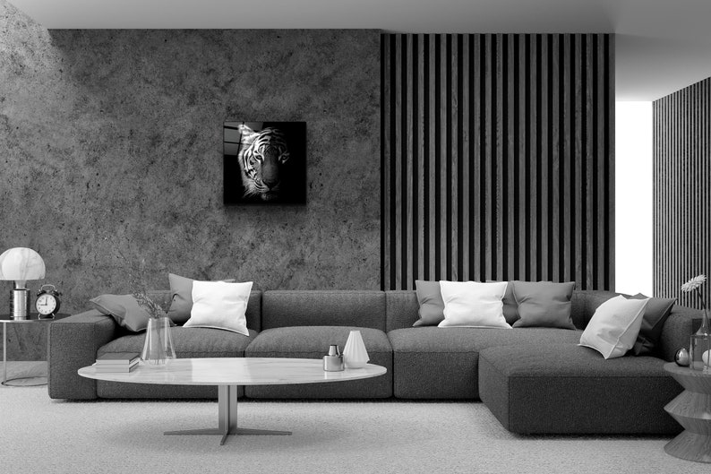 Tiger Glass Printing Wall Art Glass Wall Art Home Etsy