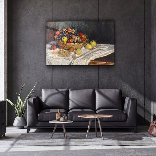 Apples and Grapes (1879–1880) shops by Claude Monet Glass Printing Wall Art - Glass Wall Art - Home Decoration - Interior Design Ideas