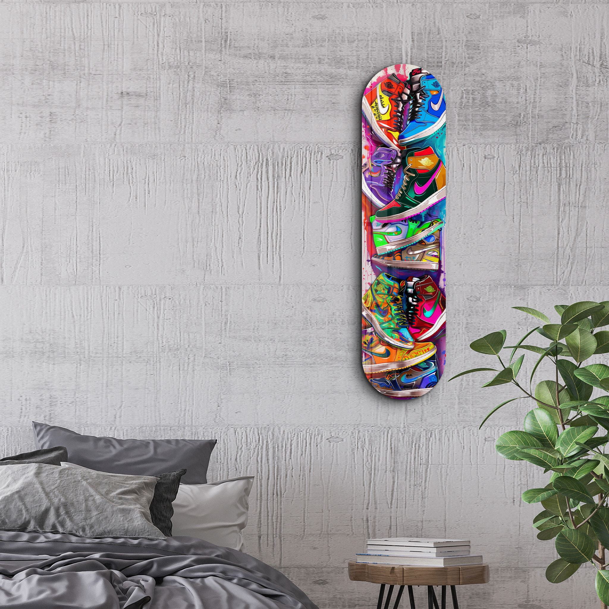 Sneakers Fan Art Tempered Glass Skateboard Wall Art - Etsy