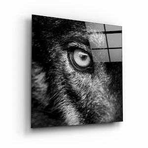 Schwarz Black -Tempered Glass Wall Art - Home decor - Wall decor- Wall sculpture - Interior Design - Birthday Gift - Wolf Art