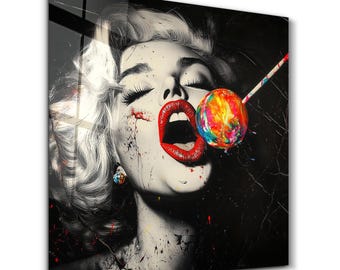 Pop Art Lollipop Tempered Glass Wall Art: Modern Home Decor