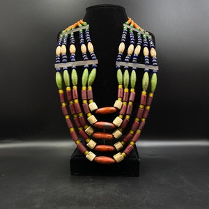 Old Nagaland Old Green Glass  Necklace  Tribal Beads Authentic Glass Beads Nagaland  Glass Bead Necklace Nagaland glass