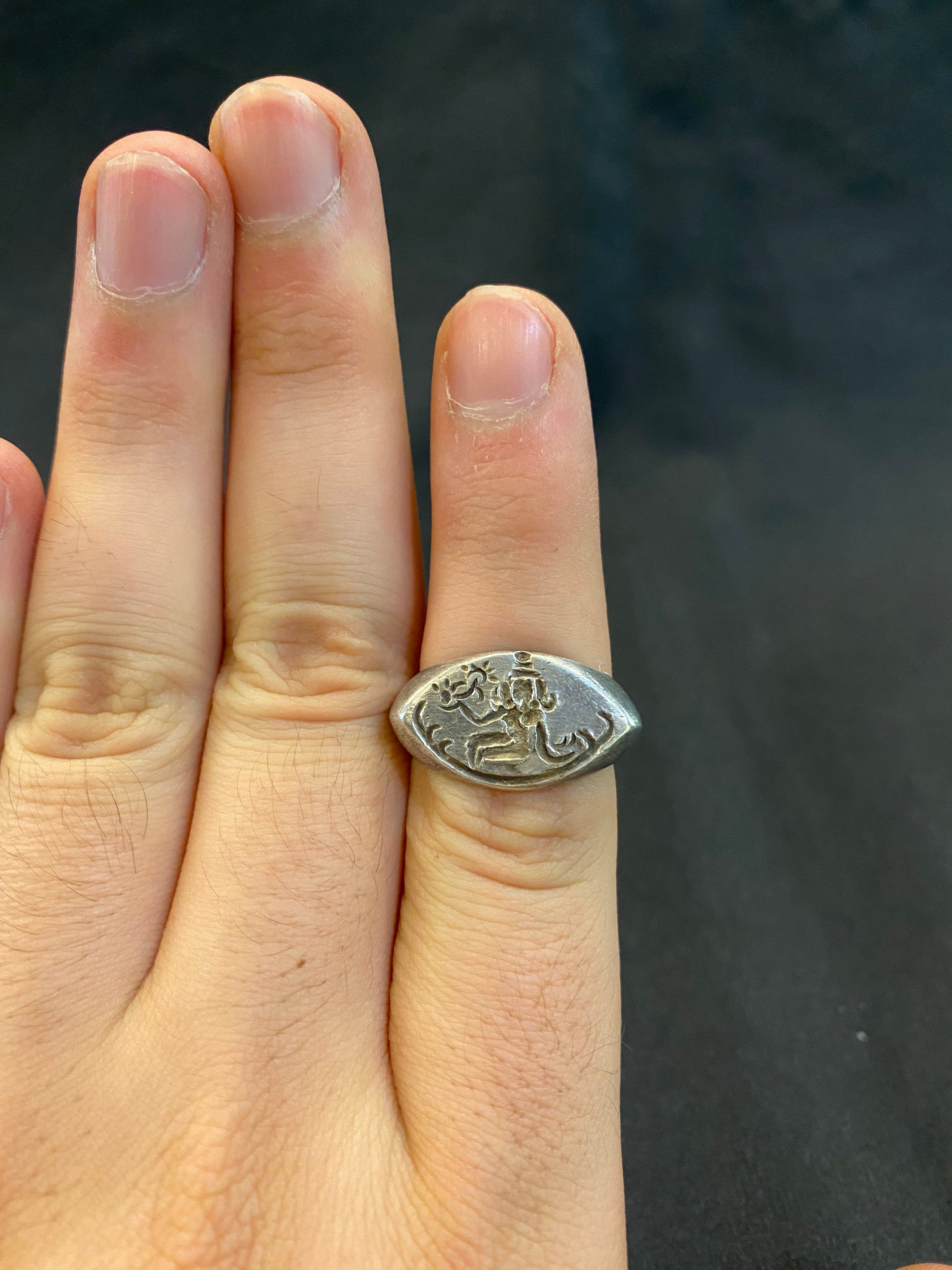 Rare Antique Pyu Old Silver Ring From South East Asia