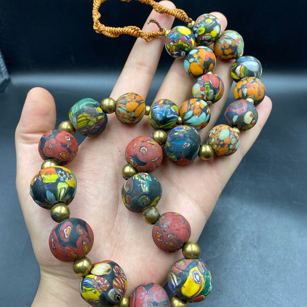 Old African red trade glass beads
