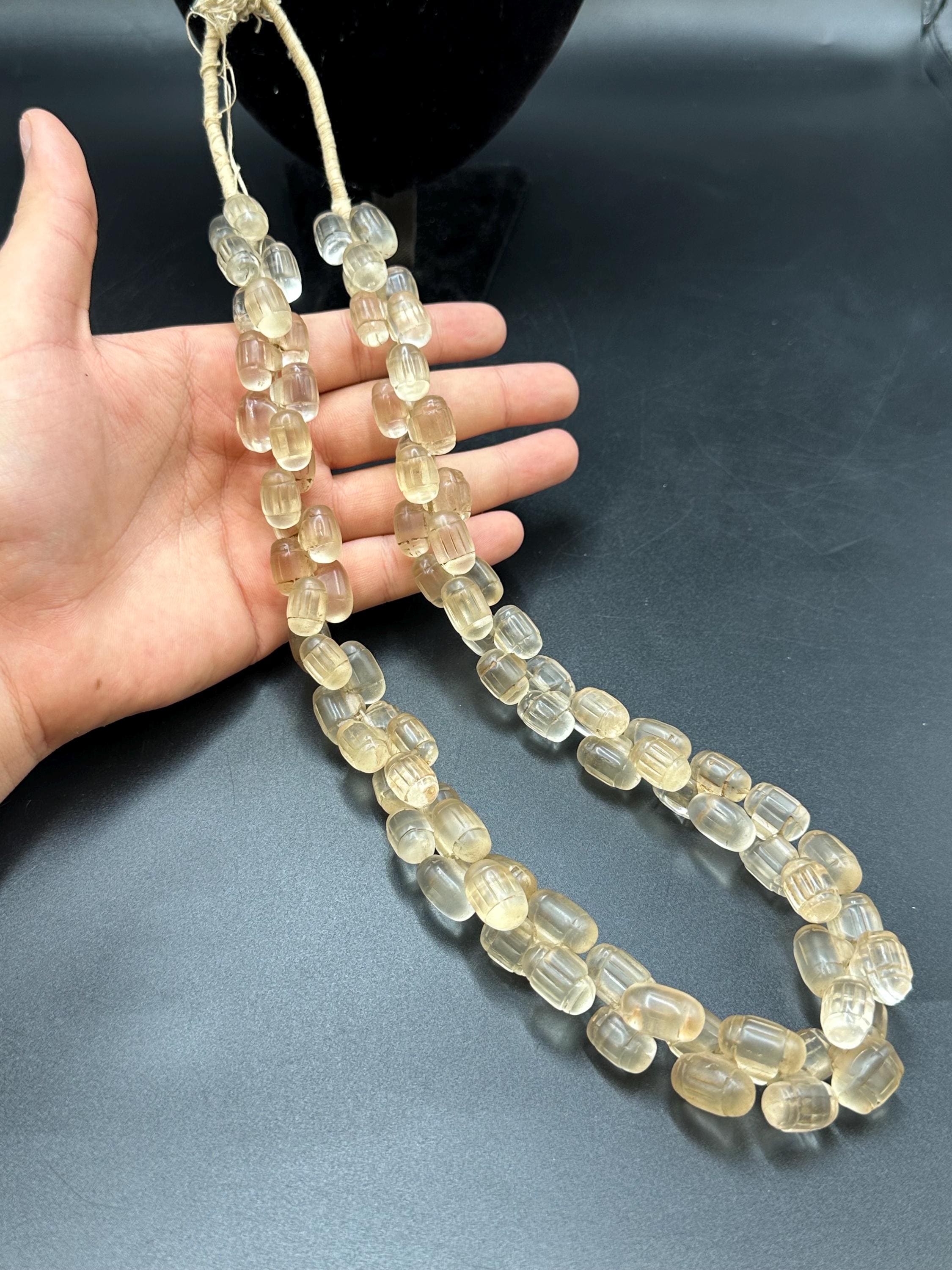 古代アンティークロッククリスタルビーズマーラネックレス珍しい 古代アンティークロッククリスタルビーズマーラネックレス珍しい