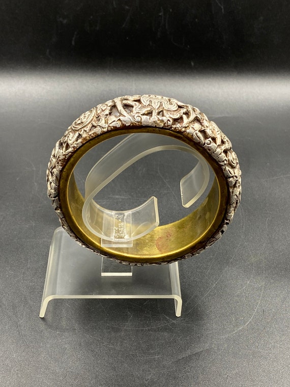 アクセサリー Tibet vintage- bangle Tibetan Bangle, Symbols Bracelet, Brass With Sterling Silver