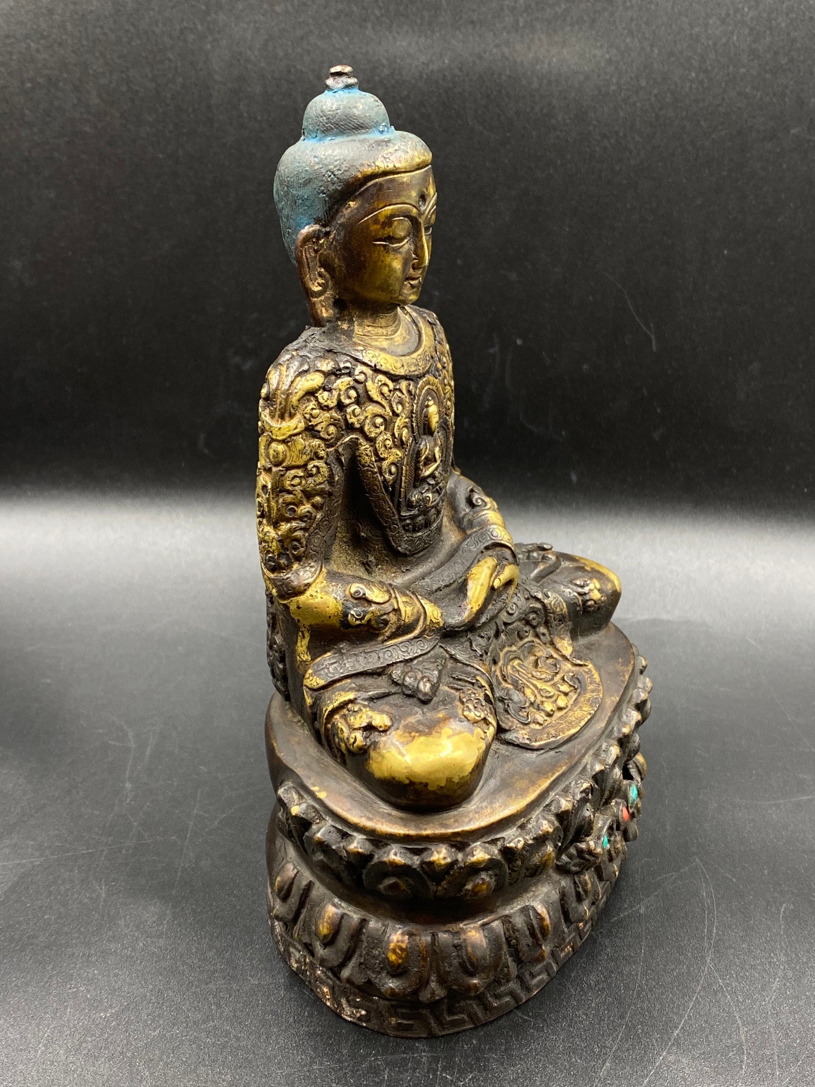 Old Nepali Buddha Statue From Nepal Bhumisparsha Mudra Made Etsy