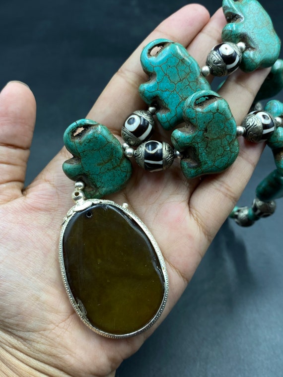 Wonderful old Burmese Pyu beads necklace and old … - image 7