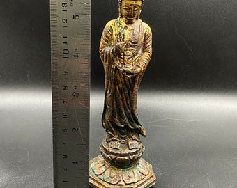 古いアンティークのモンゴルの青銅の金の輝く仏像 - Etsy 日本