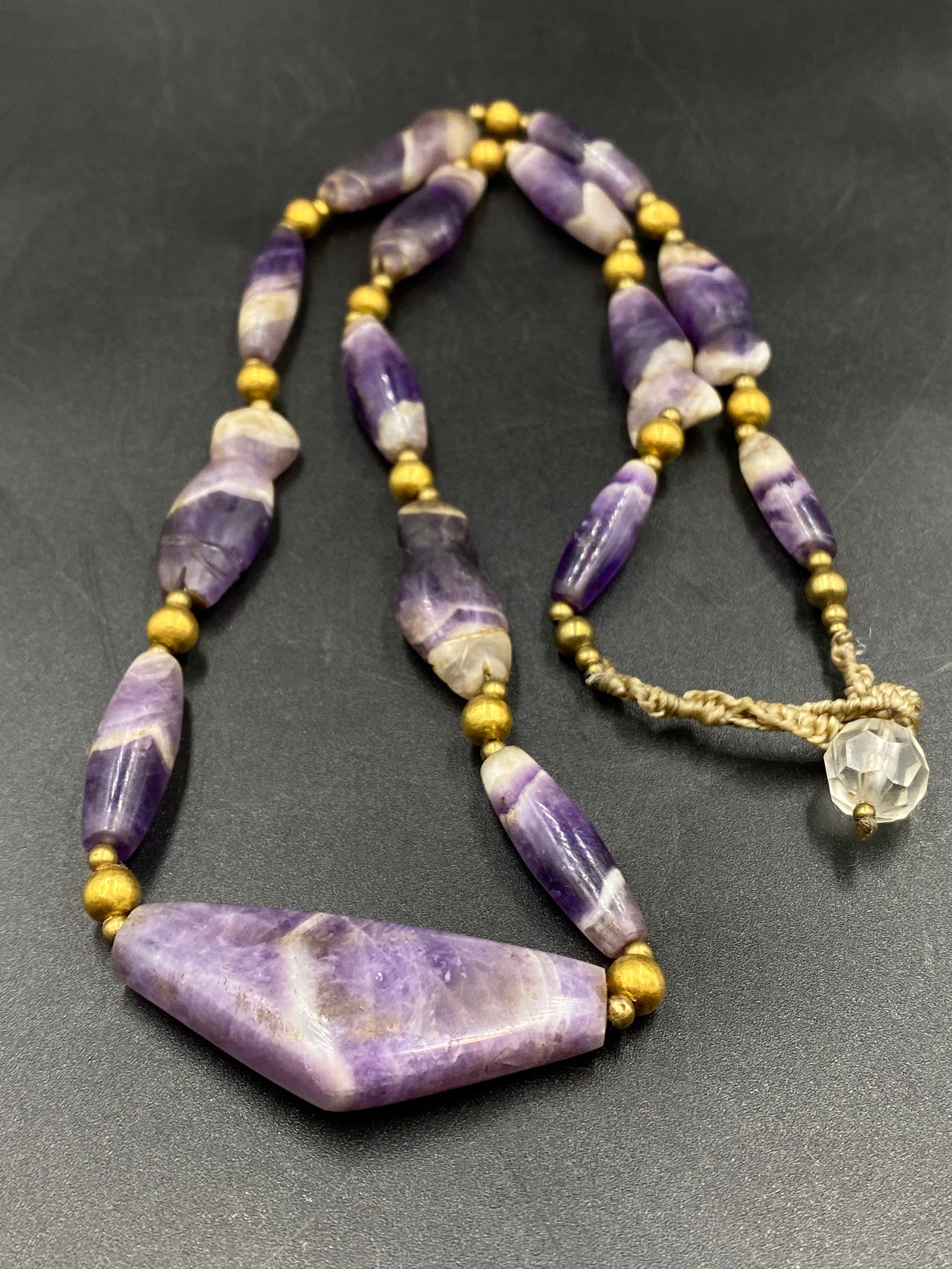 Ancient Pyu Dynasty Amethyst Fish Shape Beads Necklace Old Etsy