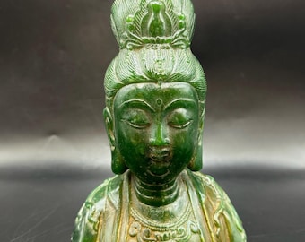 中国美術　大明成化年　翡翠緑釉瓶　送料込み 古代中国の緑の翡翠の観音像 - Etsy 日本