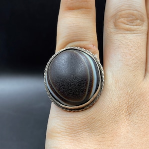 Lovely Old Suleimani Aqeeq Agate Handmade Solid Silver Ring From Afghanistan