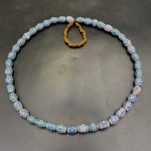 very old unique ancient chevron African trade beads necklace