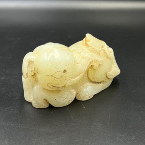 Sehr schöne alte chinesische Jade geschnitzt Elefant Tier Figur Top Qualität Natürliche Jade