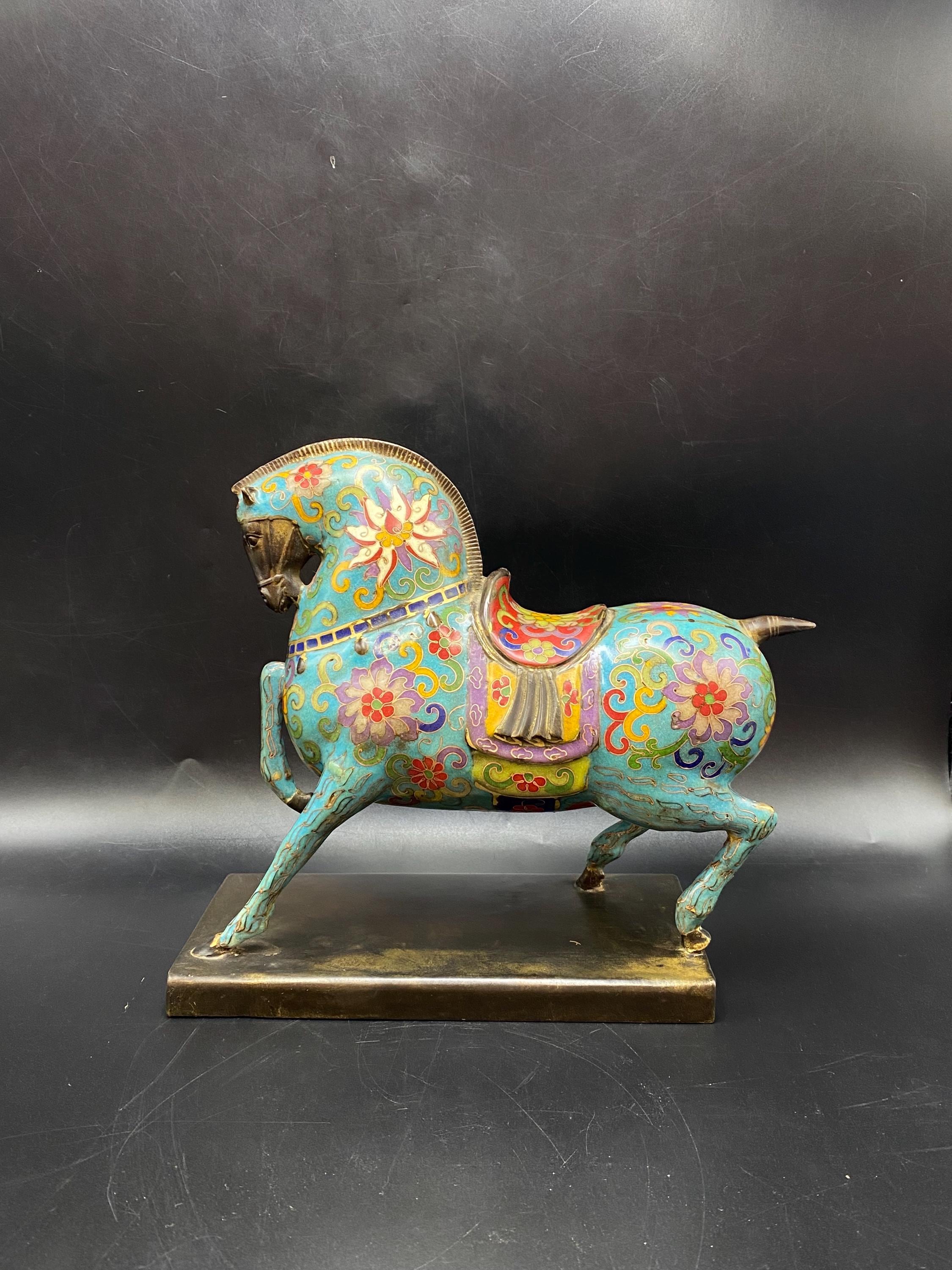 Ancient Art Deco Bronze Horse Statue With Enamel Detail - Etsy New