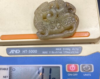 翡翠彫刻の獅子龍の中国人男性ペンダント - Etsy 日本