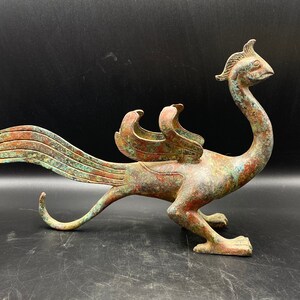 Wonderful Old Chinese Bronze Phoenix bird beautiful art work. Decoration amazing Bronze and chinese Antique chinese Bronze Art Deco