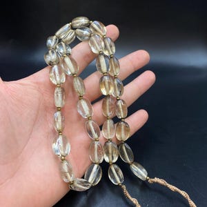 Old Afghani Rock Crystal Necklaces With Brass Beads Acient Crystal beads mala very beautiful