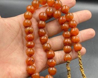 Very Old Carnelian Prayer Mala Necklace From Nepal