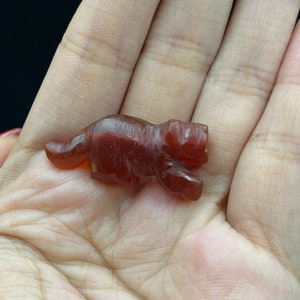 Ancient Pyu bead in Tiger shape and agate stone