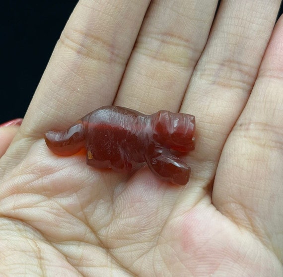 Ancient Pyu bead in Tiger shape and agate stone - image 1