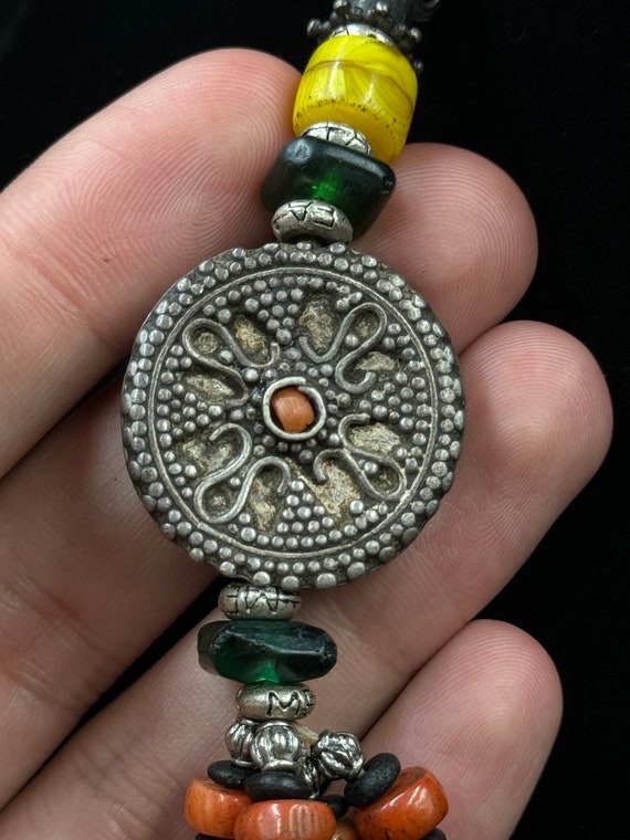 Antique Silver Bawsani filigree coral beads Neckl… - image 5