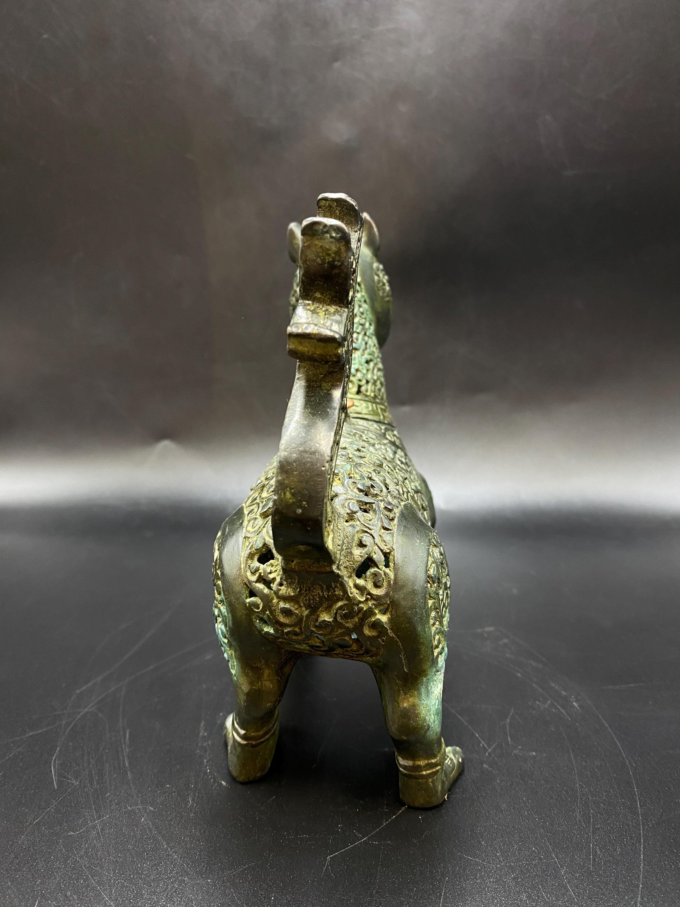 中国ブロンズ猫香炉、アールデコ調動物像 - Etsy 日本