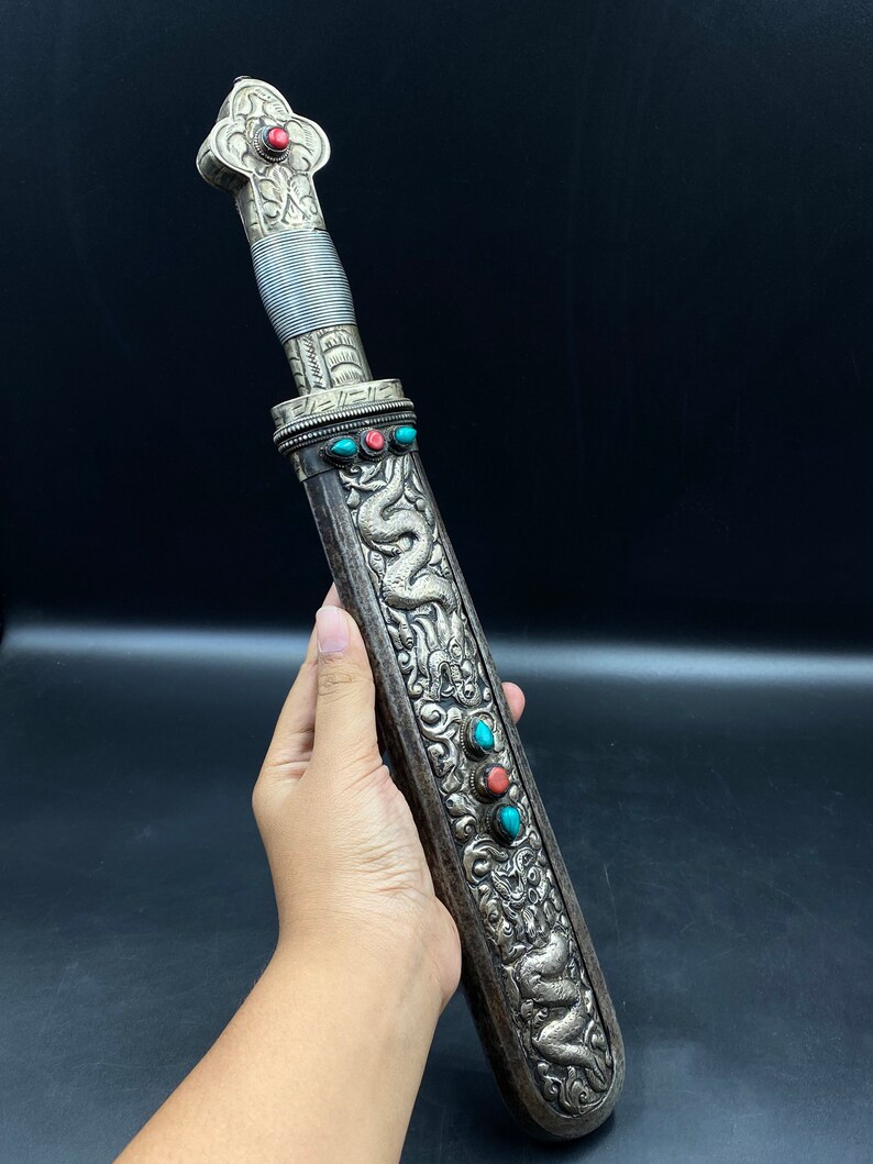 Beautiful Ritual Tibet Knife Sword Tibetan Sword Warrior Etsy