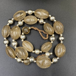 Very Beautiful Tibetan Rock Crystal Beaded Necklace With Lodium bead