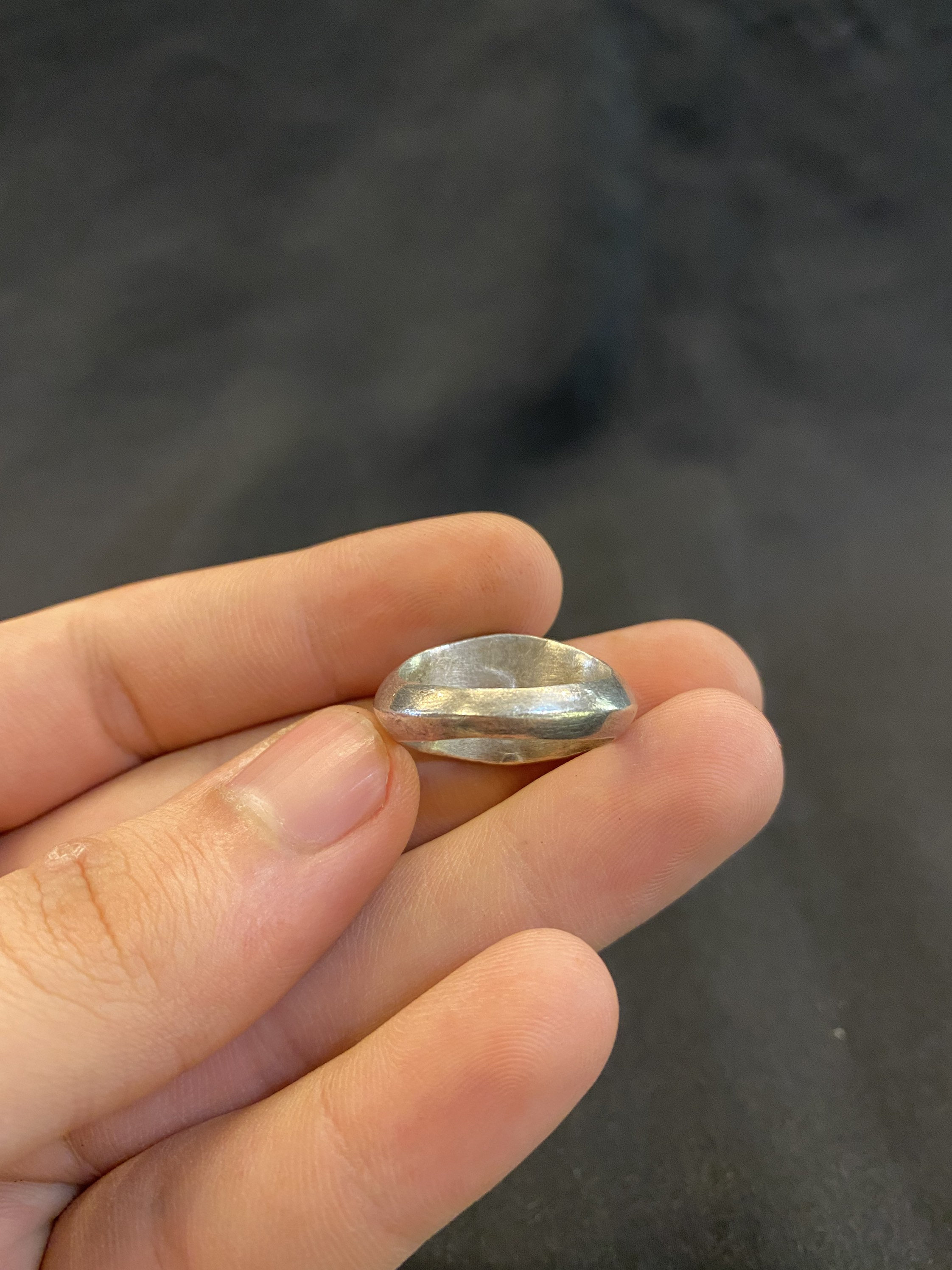 Rare Antique Pyu Old Silver Ring From South East Asia