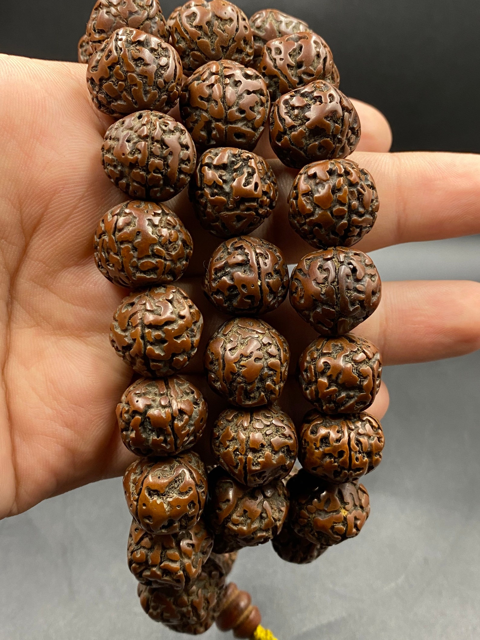 Large Old Rudraksha Buddhist Mala Beads Meditation Mala Etsy