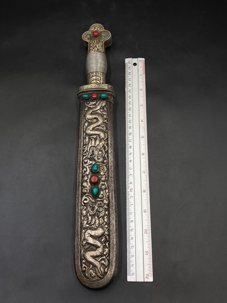 Beautiful Ritual Tibet Knife Sword Tibetan Sword Warrior Etsy