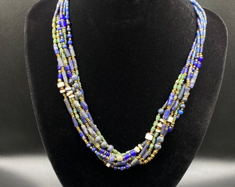 5PCs 4mm Unpolished Turkmen beads strands 16 Lapis Lazuli Necklace stranding threads string