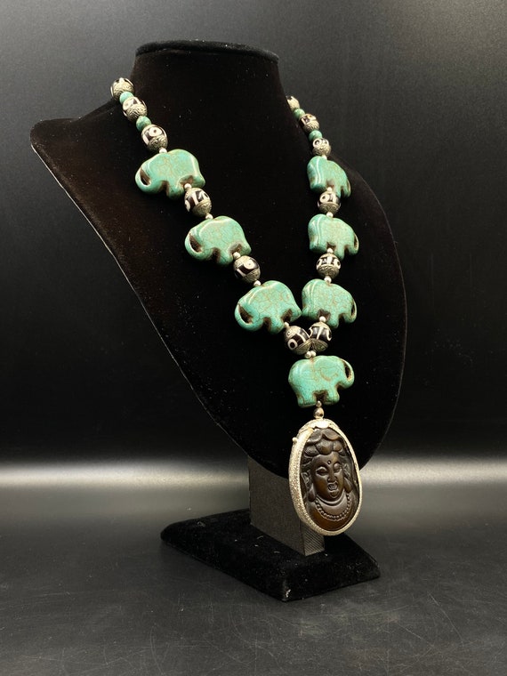 Wonderful old Burmese Pyu beads necklace and old … - image 8