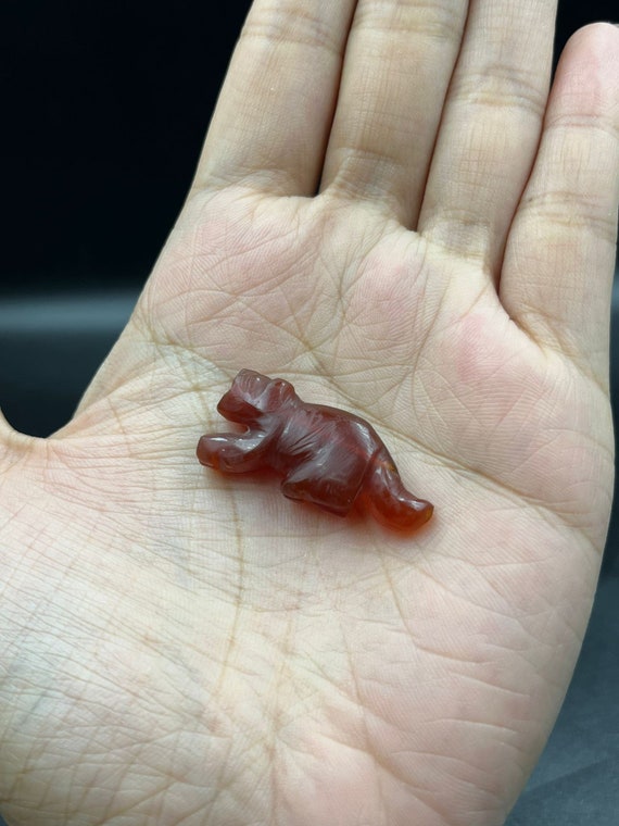 Ancient Pyu bead in Tiger shape and agate stone - image 4