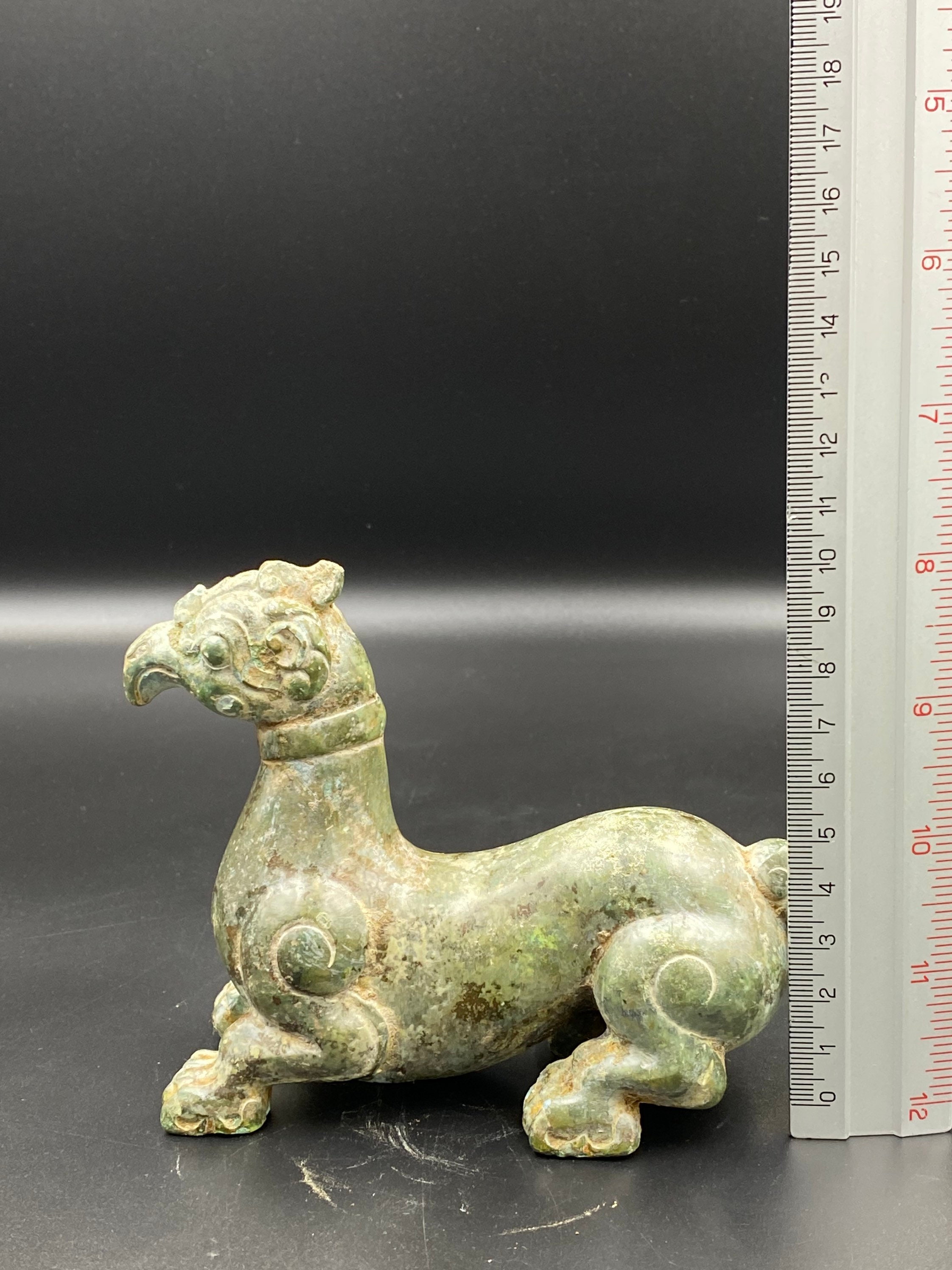 中国のアンティークブロンズ獣像、彫刻された鳥の頭 - Etsy 日本