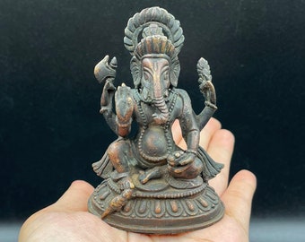 Old Antique Ganesh Bronze Figure